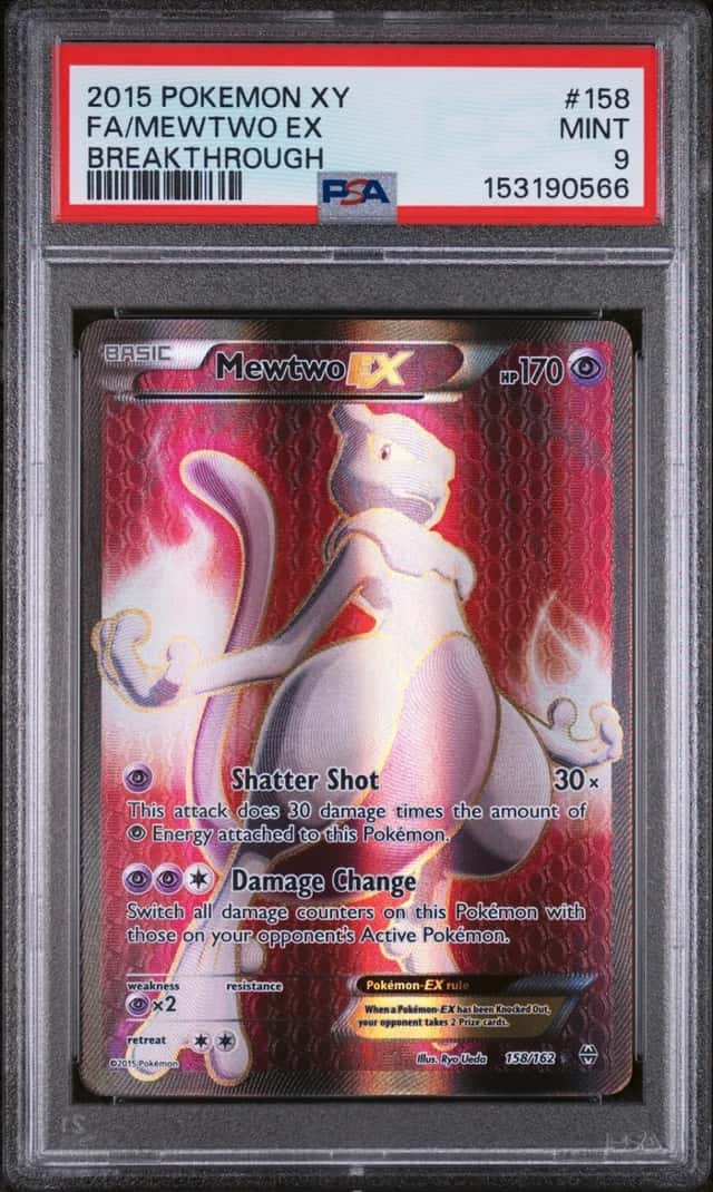 2015 POKEMON XY BREAKTHROUGH #158 FULL ART/MEWTWO EX PSA 9