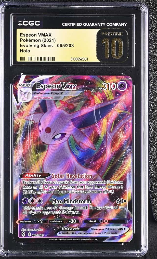 2021 Pokemon Evolving Skies Holo Espeon VMAX CGC 10 #065/203 Ultra Rare