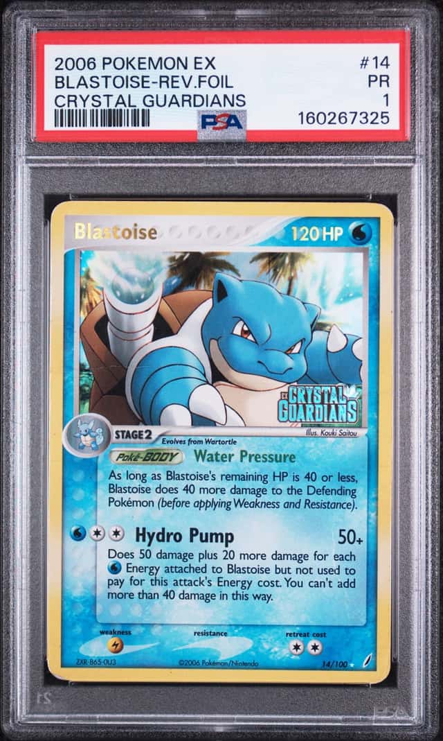 BLASTOISE 2006 POKEMON EX CRYSTAL GUARDIANS 14/100 REV. FOIL RARE PSA 1 Q7217-1