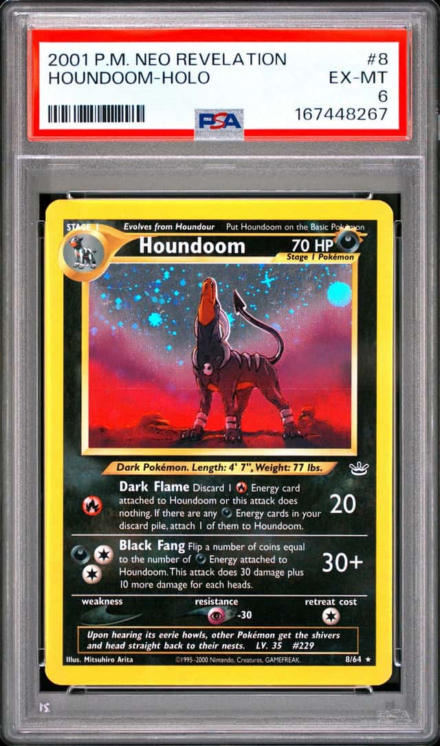 Houndoom Holo Pokemon Neo Revelation PSA 6 2001