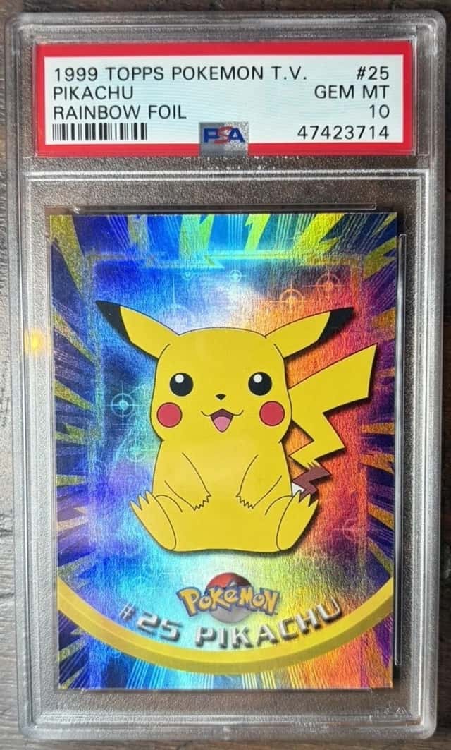 1999 Topps Pokemon TV Pikachu Rainbow Foil PSA 10 pop 9