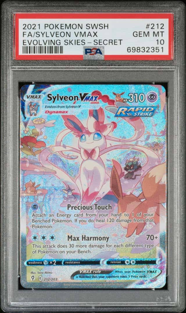 2021 Pokemon SWSH Evolving Skies #212 FA/Sylveon VMAX PSA 10 GEM MINT