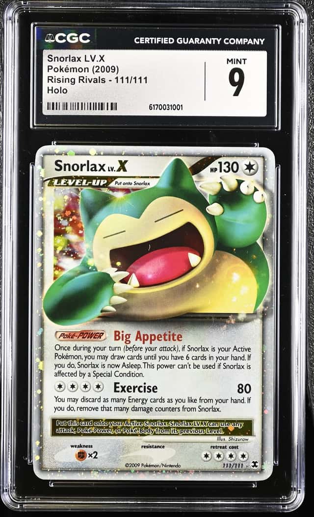 Snorlax LV.X CGC 9 2009 Rising Rivals 111/111 Holo Ultra Rare Pokemon