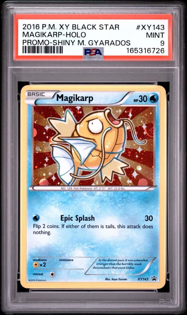 2016 POKEMON XY BLACK STAR PROMO SHINY MEGA GYARADOS #XY143 MAGIKARP-HOLO PSA 9
