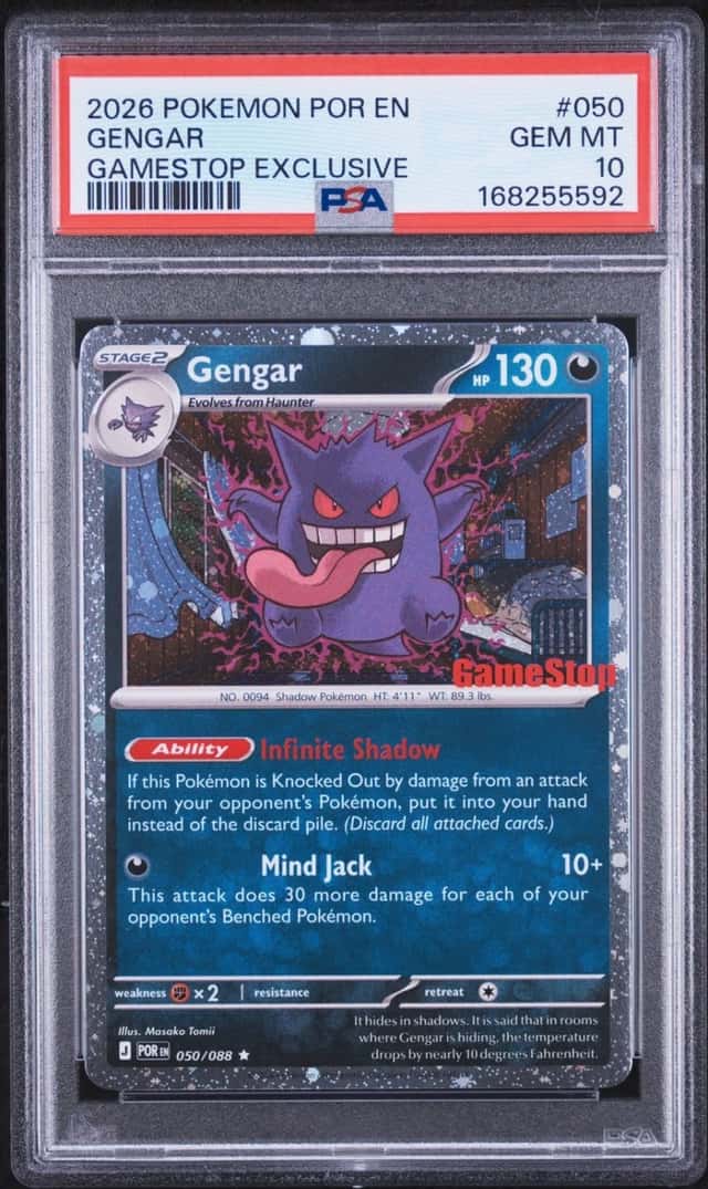 2026 POKEMON POR EN-PERFECT ORDER GAMESTOP EXCLUSIVE #050 GENGAR PSA 10