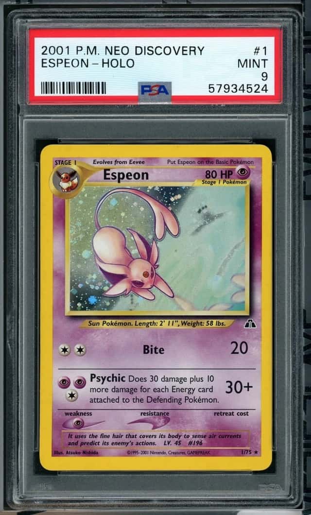 2001 POKEMON ESPEON-HOLO NEO DISCOVERY #1 PSA 9