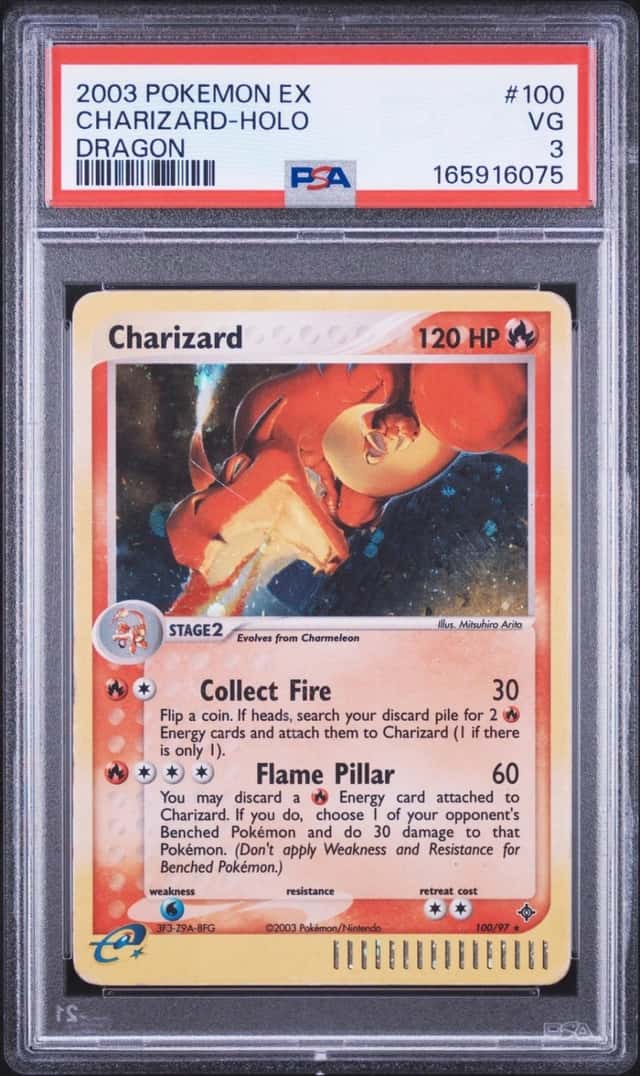 2003 POKEMON EX DRAGON #100 CHARIZARD-HOLO PSA 3
