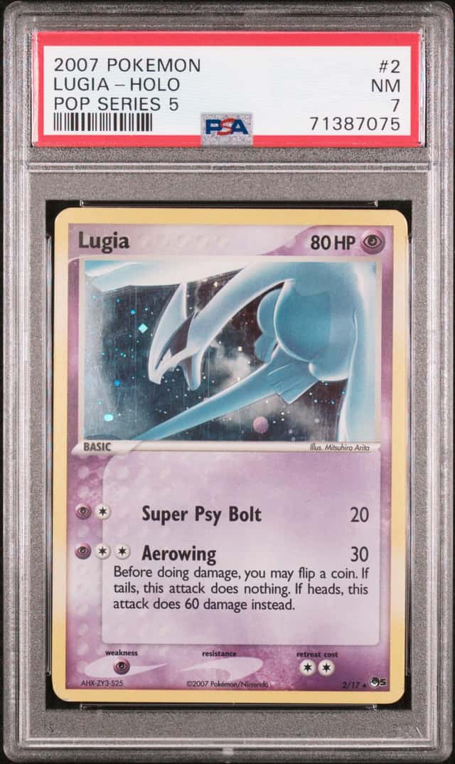 2007 POKEMON LUGIA-HOLO POP SERIES 5 PSA 7