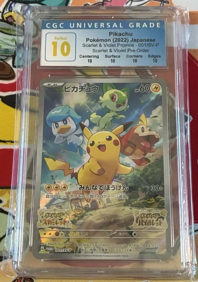 The Pokémon Company Pikachu 001/SV-P Japanese Sv-P Promo CGC PERFECT 10