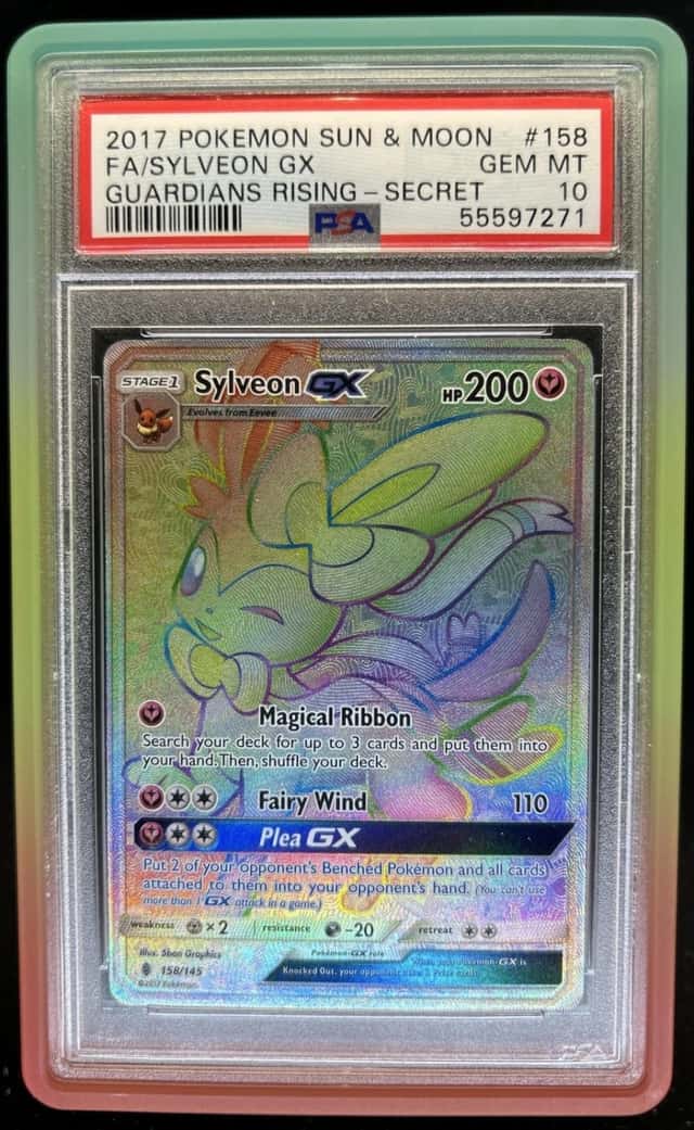 2017 Pokemon Sun & Moon Guardians Rising Sylveon Secret Rare #158/145 PSA 10