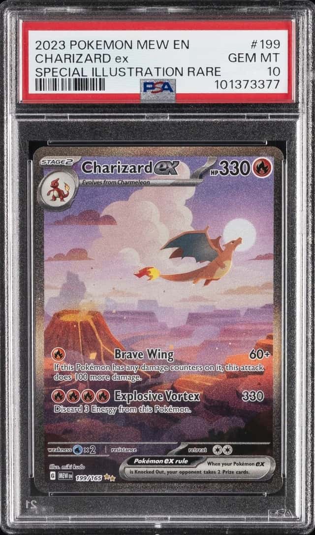 2023 POKEMON MEW EN-151 SPECIAL ILLUSTRATION RARE #199 CHARIZARD EX PSA 10
