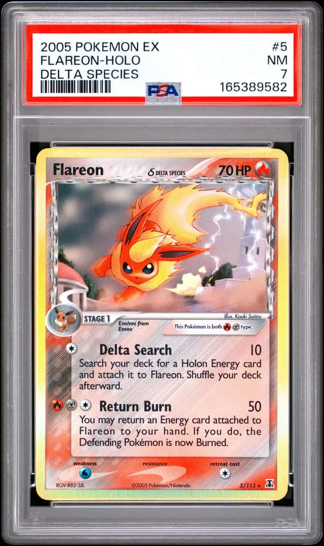 2005 Pokemon EX Delta Species Flareon Holo #5/113 PSA 7