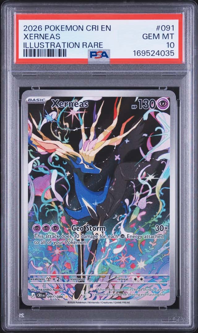 Pokemon TCG Xerneas 091/159 Crown Zenith Illustration Rare Holo ENG PSA 10