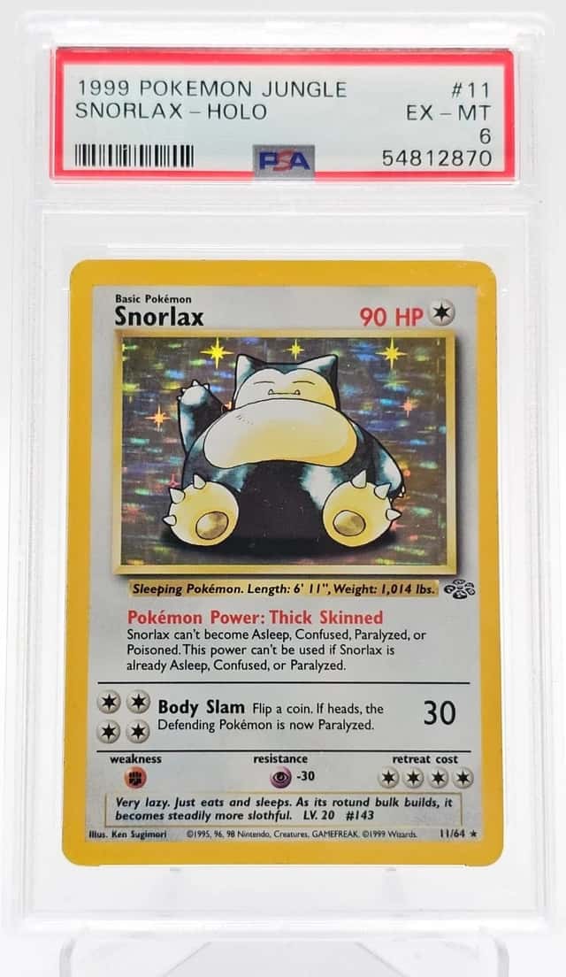 SNORLAX 1999 POKEMON JUNGLE 11/64 HOLO RARE PSA 6 Q3963-6