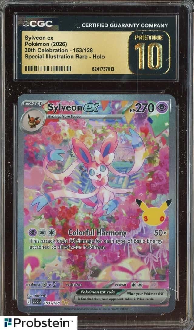 2026 Pokemon 30th Celebration #153/128 Sylveon ex SIR Holo CGC 10 PRISTINE