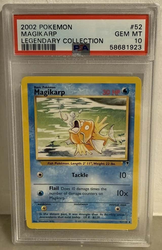 POKEMON LEGENDARY COLLECTION MAGIKARP #52 CARD PSA 10 GEM MINT