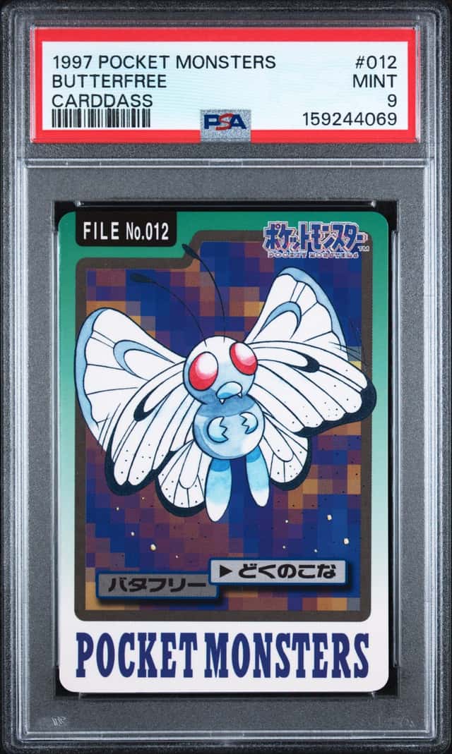 1997 POCKET MONSTERS CARDDASS #012 BUTTERFREE PSA 9