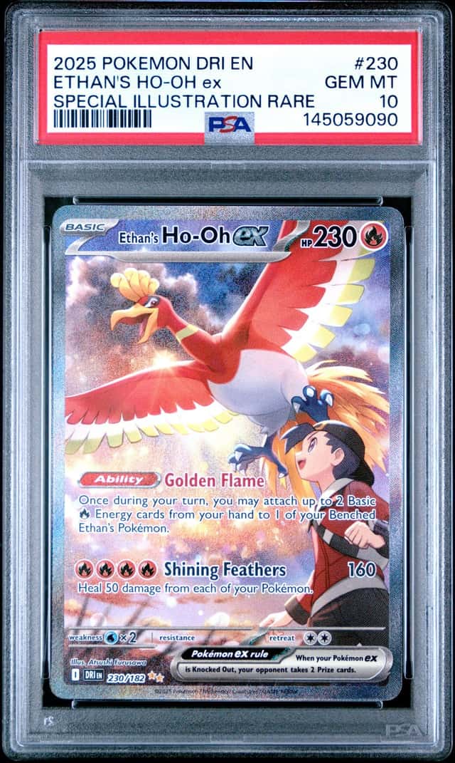 145059090 Ethan's Ho-Oh ex 2025 Pokemon Destined Rivals #230/182 SIR PSA 10