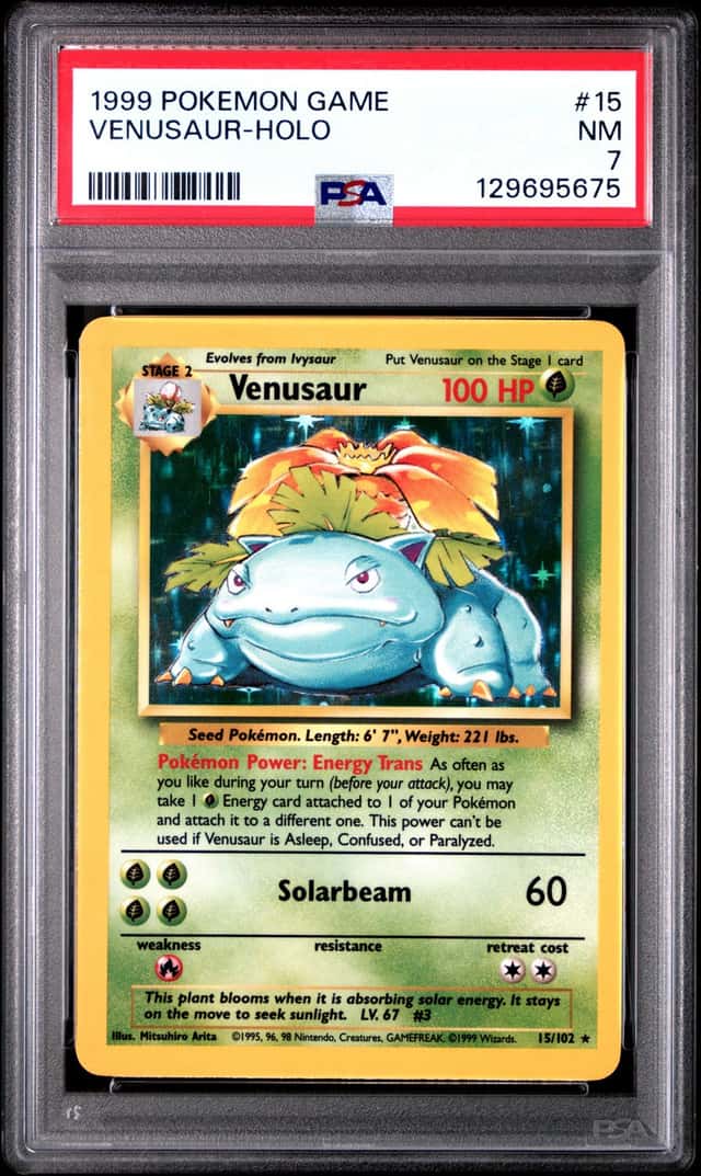 Pokemon 1999 Venusaur 15/102 Holo Rare Base Set PSA 7