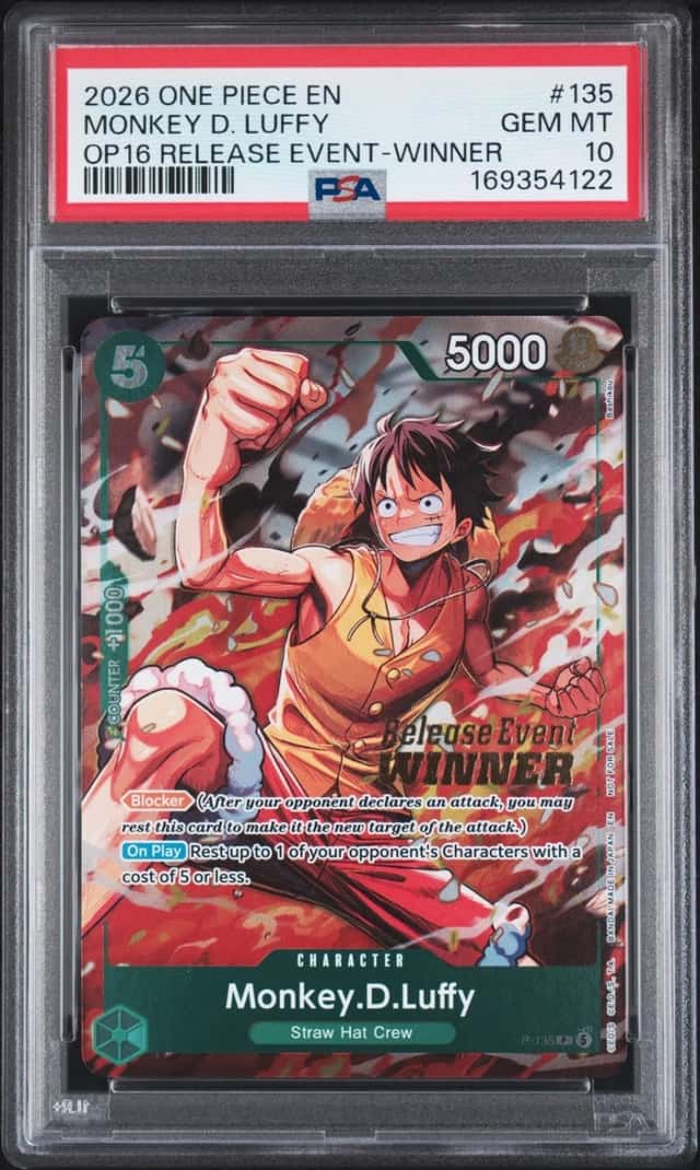 One Piece Monkey D. Luffy Promo 135 Time Of Battle Release Event-Winner PSA 10