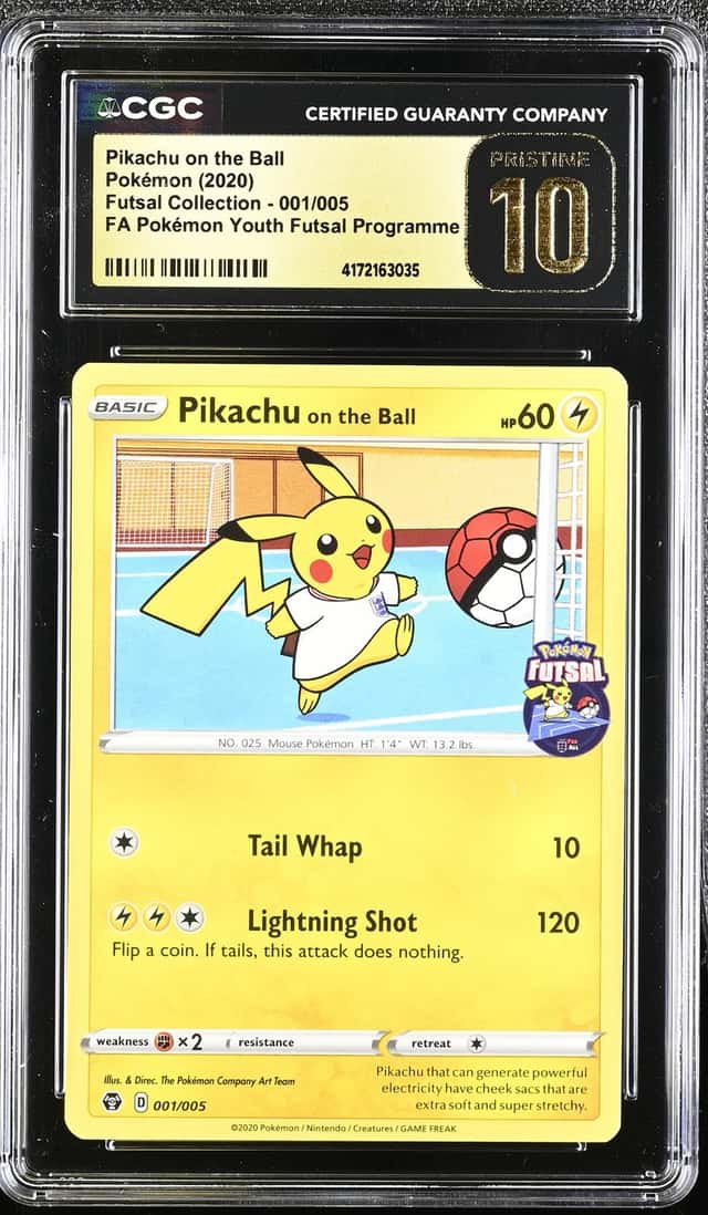 2020 Pokemon Futsal Promos Pikachu on the Ball #001/005 CGC 10 PRISTINE