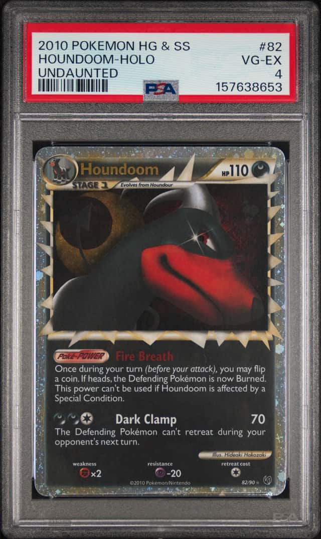 2010 POKEMON HEARTGOLD & SOULSILVER UNDAUNTED #82 HOUNDOOM-HOLO PSA 4