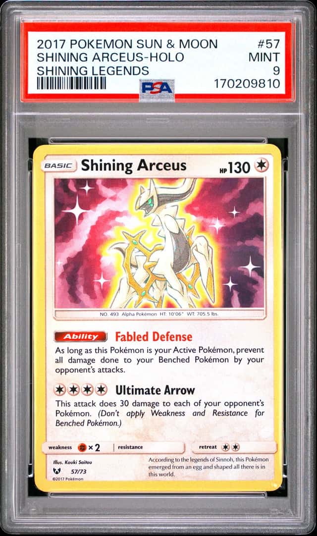 2017 Pokemon SUN & MOON SHINING LEGENDS #57 Shinning Arceus PSA 9 MINT