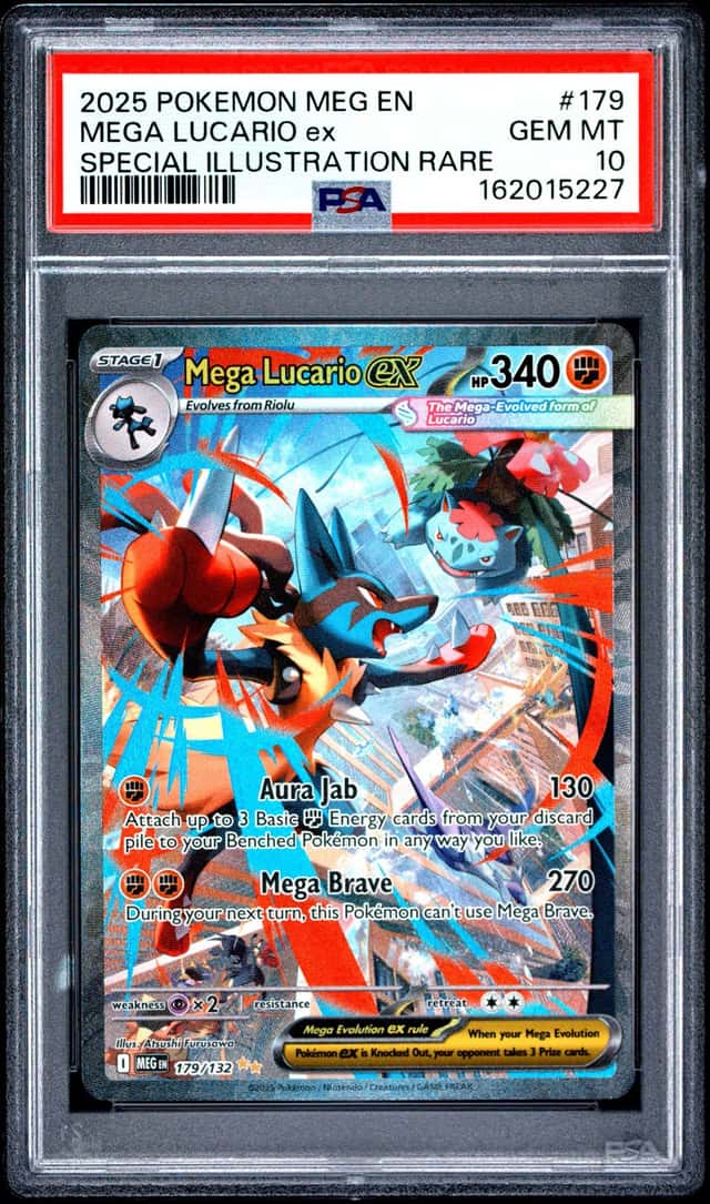 2025 POKEMON MEG EN-MEGA EVOLUTION #179 MEGA LUCARIO EX PSA 10