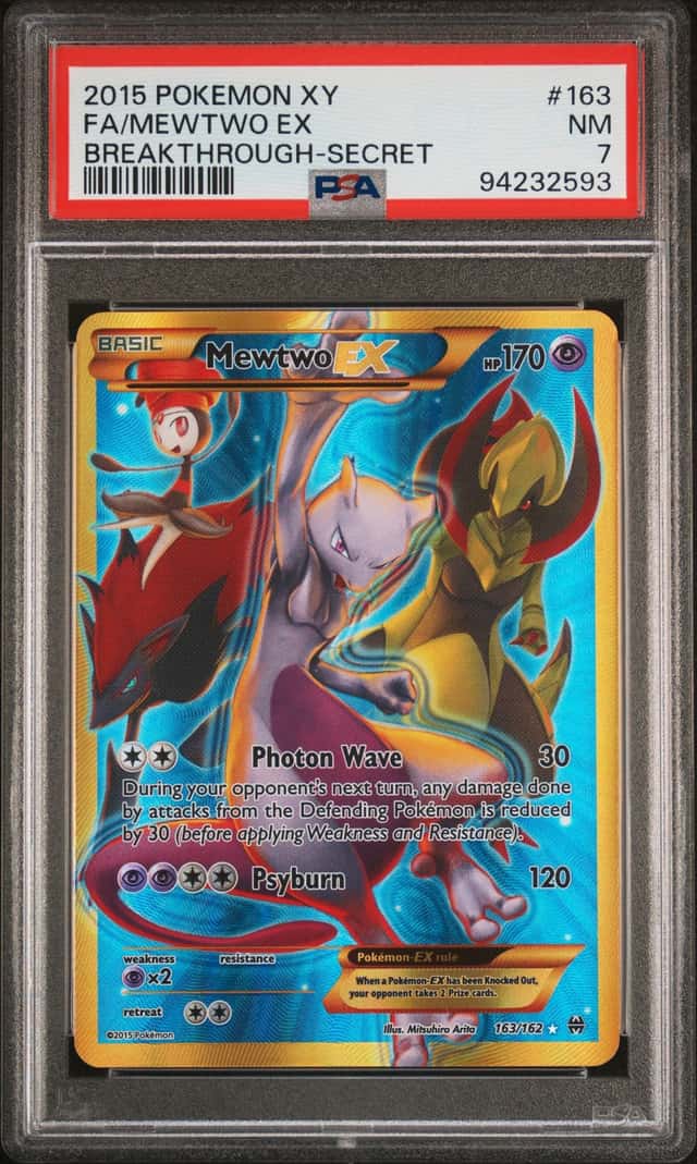 Pokemon Mewtwo EX Breakthrough 163/162 Secret Rare PSA 7