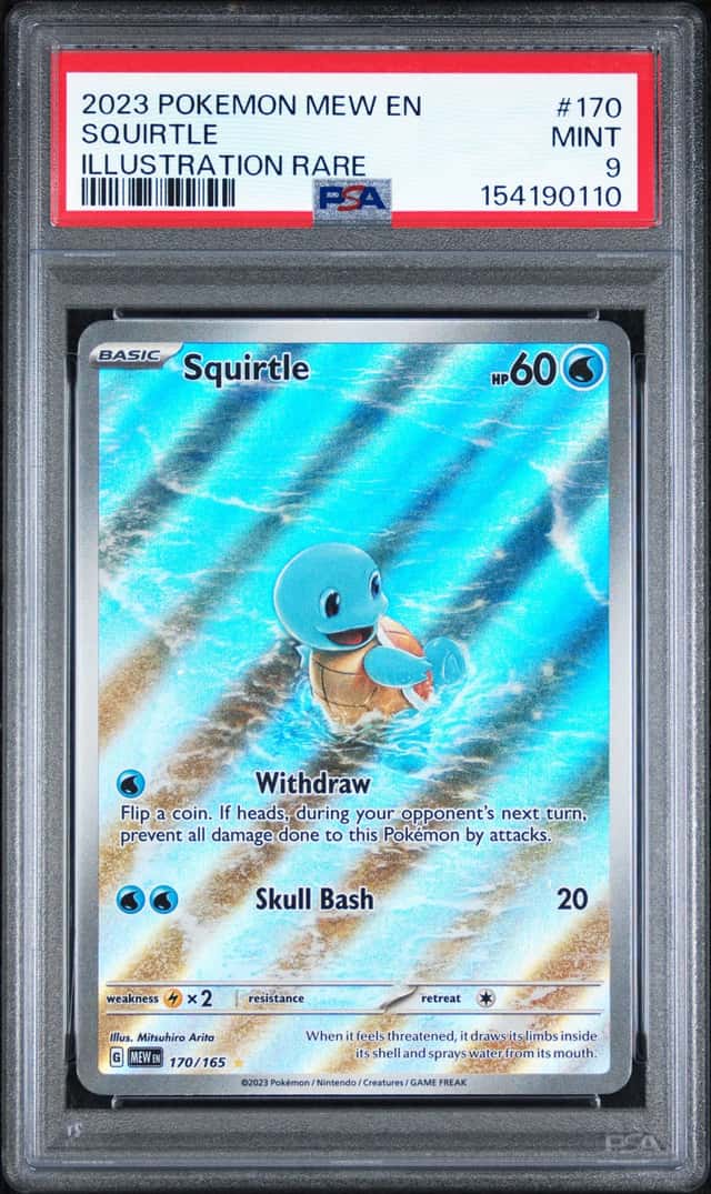 2023 POKEMON MEW EN-151 ILLUSTRATION RARE #170 SQUIRTLE PSA 9