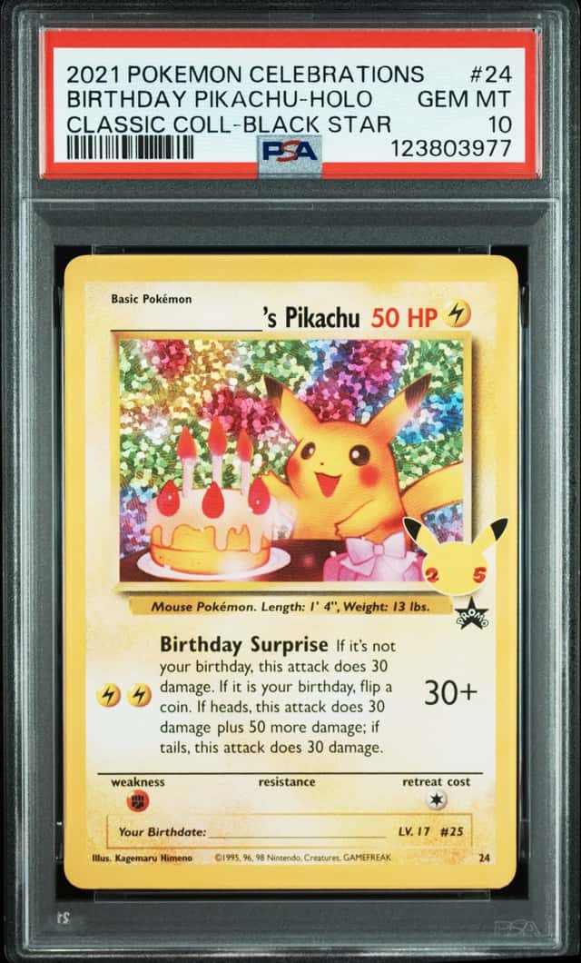 Pokemon PSA 10 Birthday Pikachu Holo 2021 #24 Celebrations English