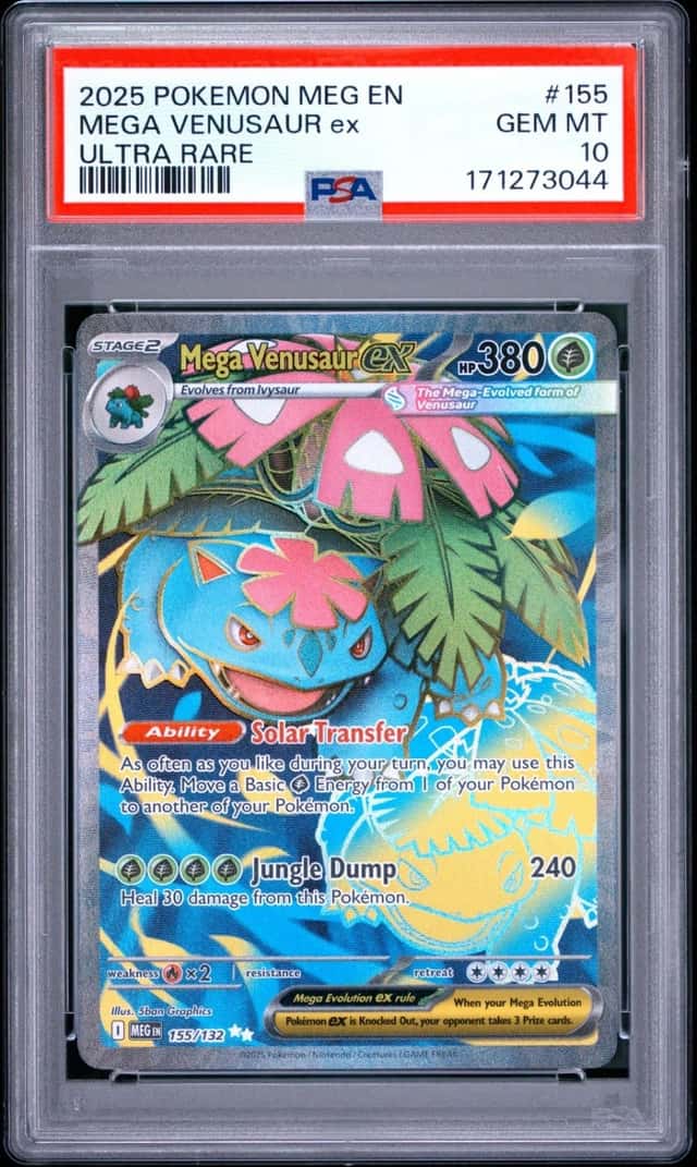 2025 POKEMON MEG EN-MEGA EVOLUTION ULTRA RARE #155 MEGA VENUSAUR EX PSA 10