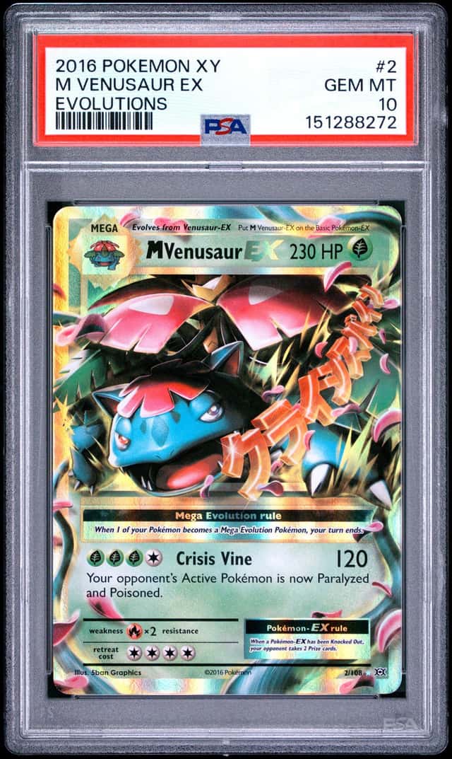MEGA VENUSAUR EX 2016 POKEMON XY EVOLUTIONS #2/108 ULTRA RARE PSA 10 Q3963-6
