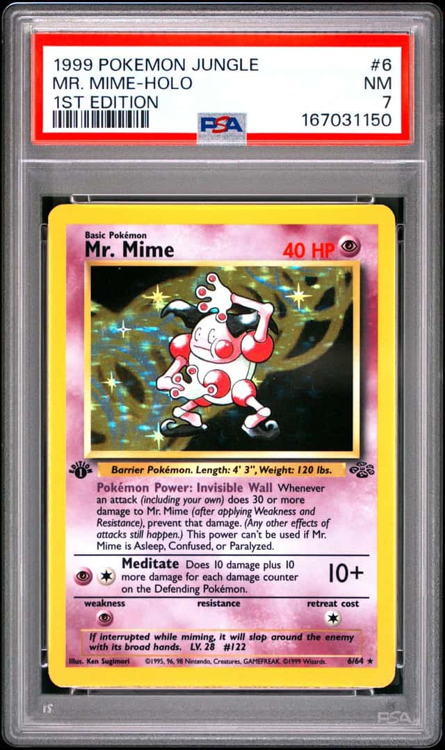 1999 Pokemon Jungle 1st Edition Mr. Mime #6/64 PSA 7
