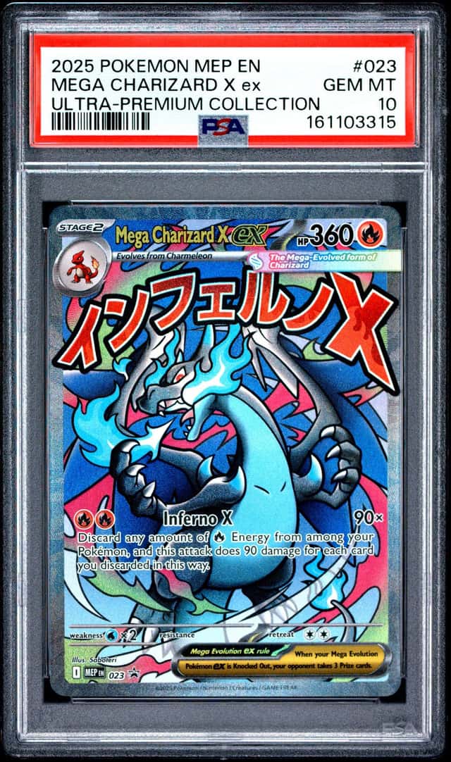 2025 POKEMON MEP EN-ME BLACK STAR PROMO #023 MEGA CHARIZARD X EX PSA 10
