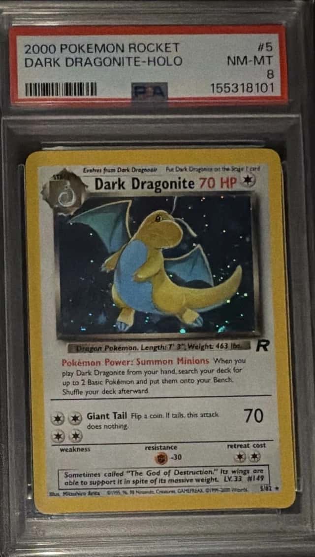 Dark Dragonite 5/82 Team Rocket Holo Rare PSA 8 2000 Pokemon TCG