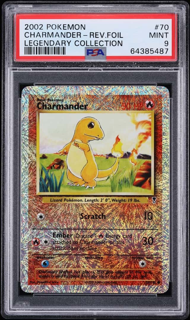 2002 Pokemon Legendary Collection Reverse Holo Charmander #70 PSA 9 MINT
