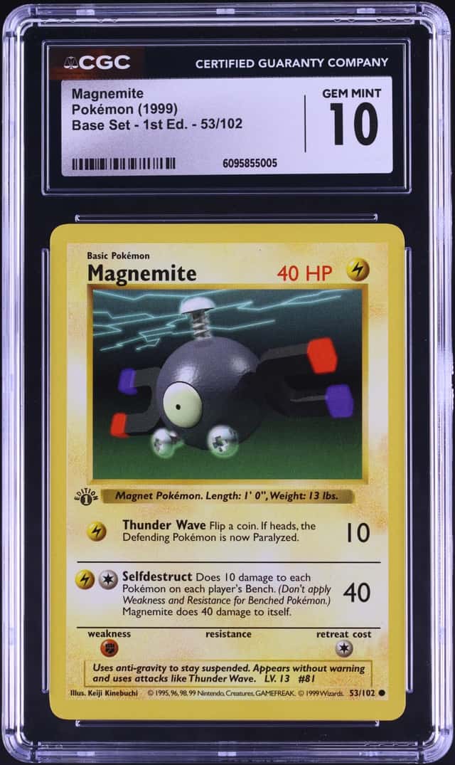 1999 Pokemon Base Set Shadowless 1st Editon Magnemite #53 CGC 10 GEM MINT
