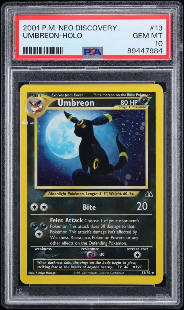 2001 Pokemon Neo Discovery Holo Umbreon #13 PSA 10 GEM MINT