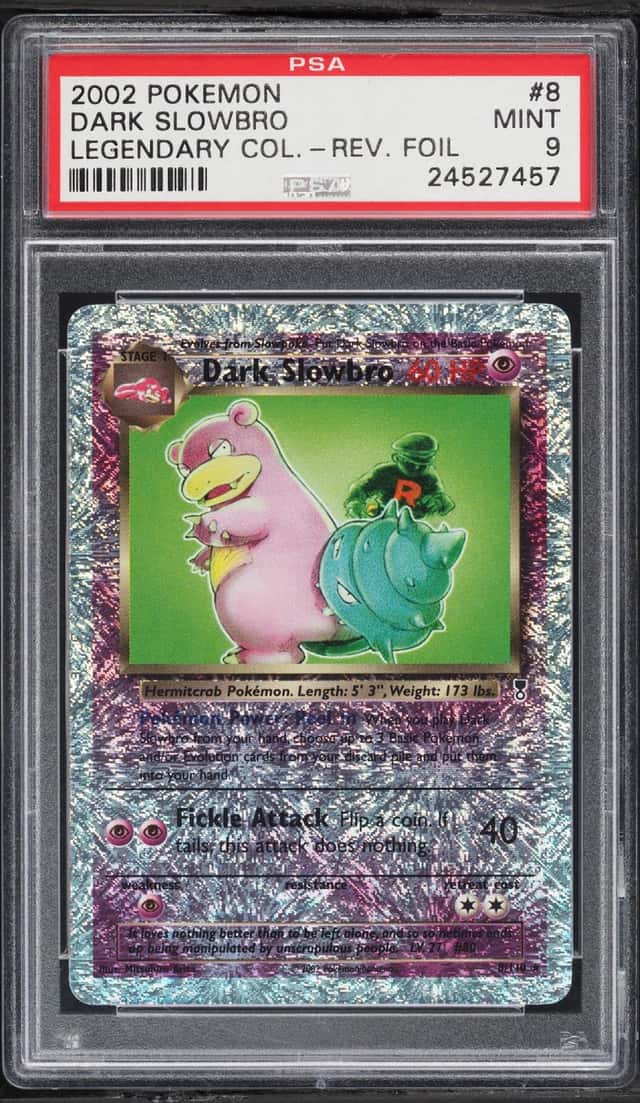 2002 Pokemon Legendary Collection Reverse Holo Dark Slowbro #8 PSA 9 MINT