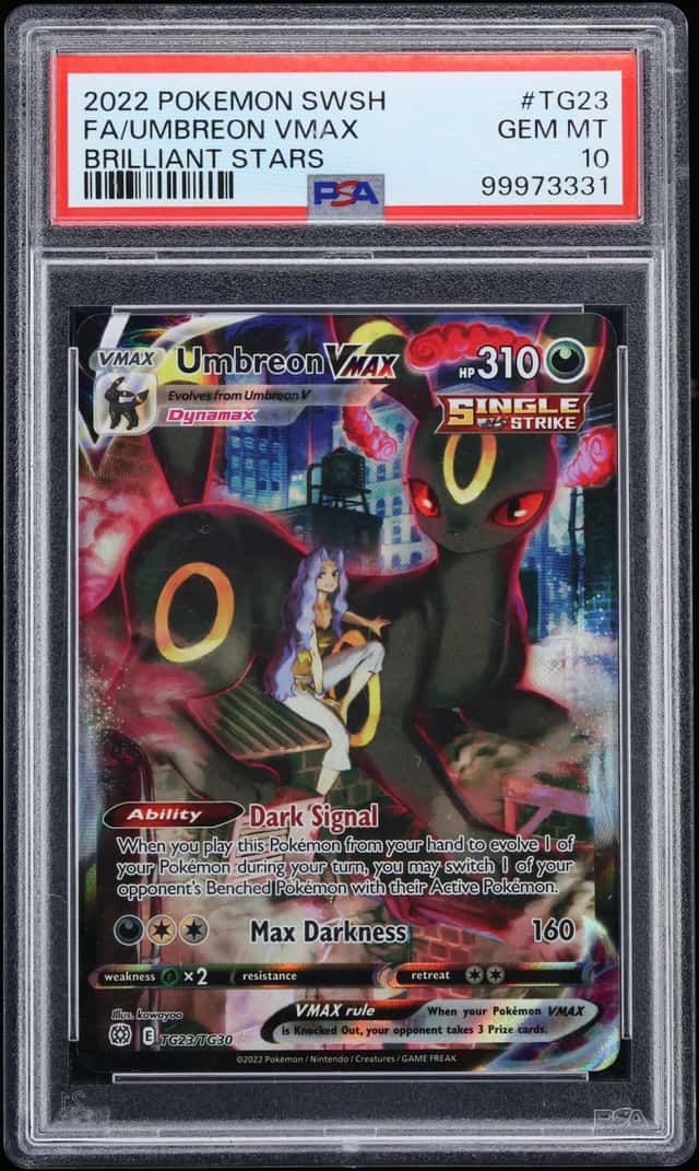 2022 Pokemon Sword & Shield Brilliant Stars CHR Umbreon VMAX #TG23 PSA 10 GEM MINT