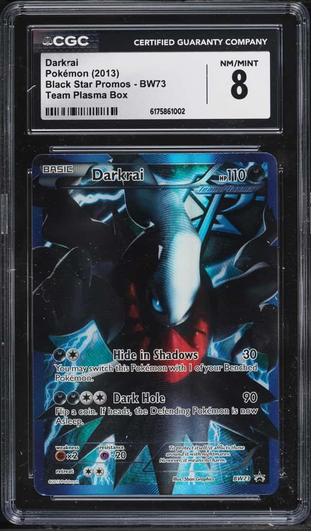 2013 Pokemon Black & White Promo Team Plasma Box Full Art Darkrai #BW73 CGC 8 NM-MT