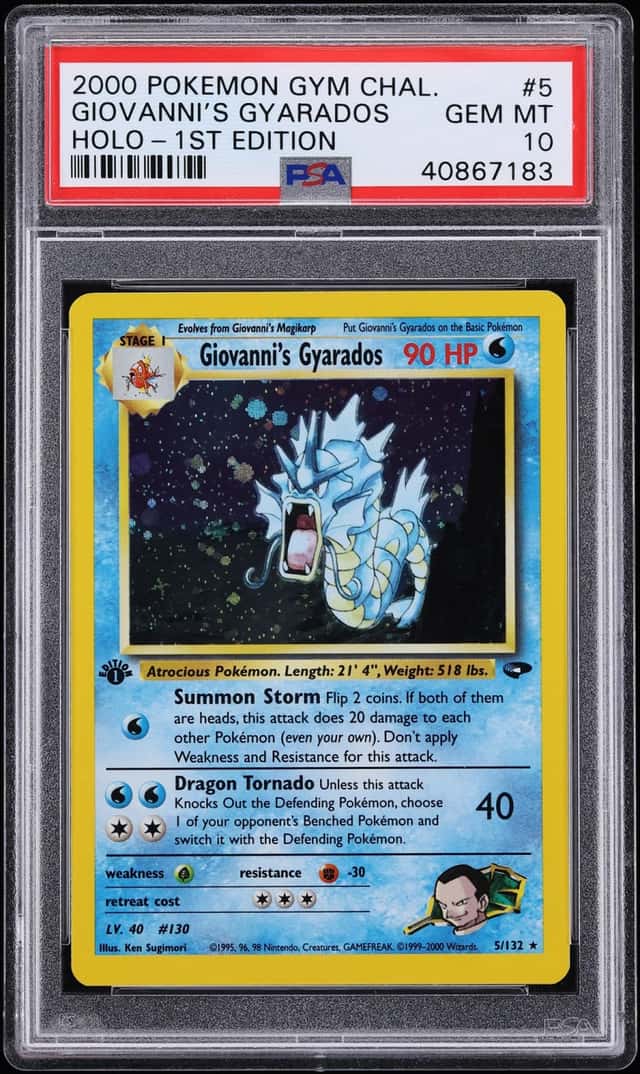 2000 Pokemon Gym Challenge 1st Edition Holo Giovanni's Gyarados #5 PSA 10 GEM MINT
