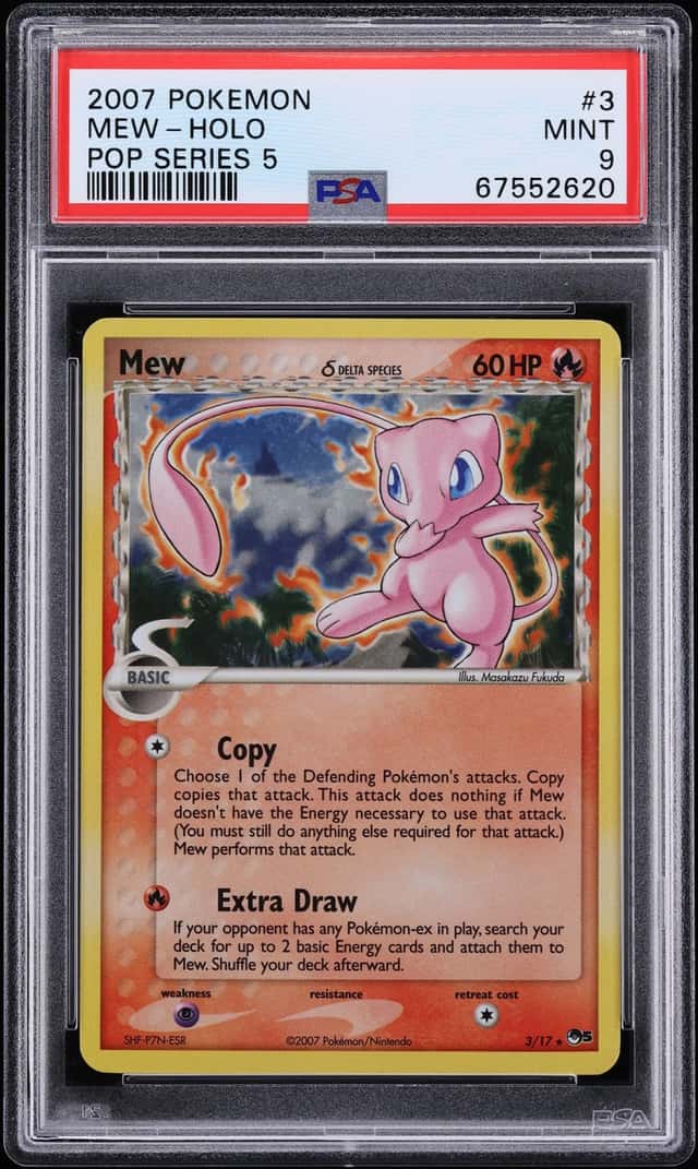 2007 Pokemon POP Series 5 Holo Mew #3 PSA 9 MINT