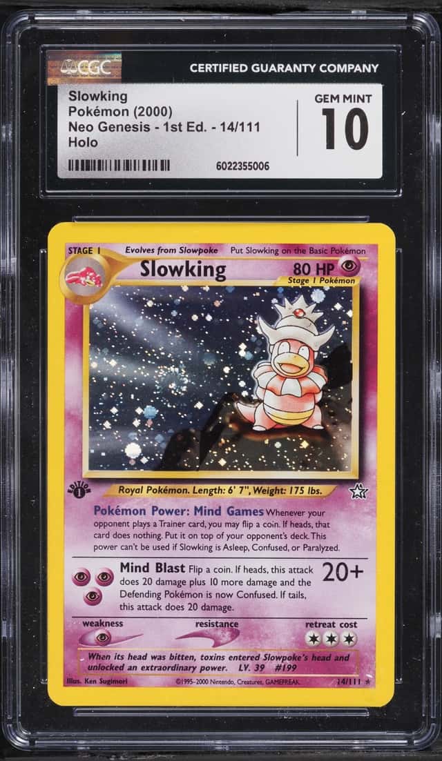 2000 Pokemon Neo Genesis 1st Edition Holo Slowking #14 CGC 10 GEM MINT
