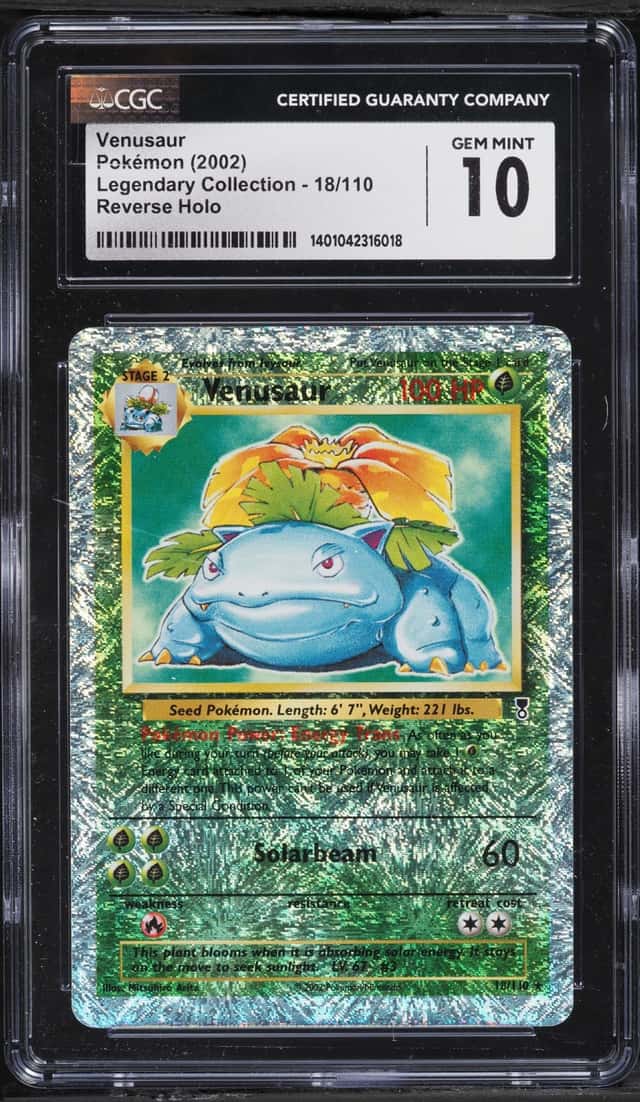 2002 Pokemon Legendary Collection Reverse Holo Venusaur #18 CGC 10 GEM MINT
