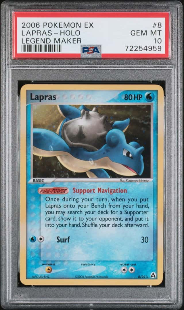 2006 Pokemon EX Legend Maker Holo Lapras #8 PSA 10 GEM MINT