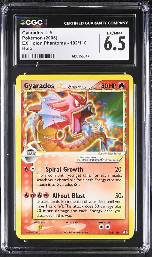 2006 Pokemon EX Holon Phantoms Holo Gyarados Gold Star #102 CGC 6.5 EXMT+