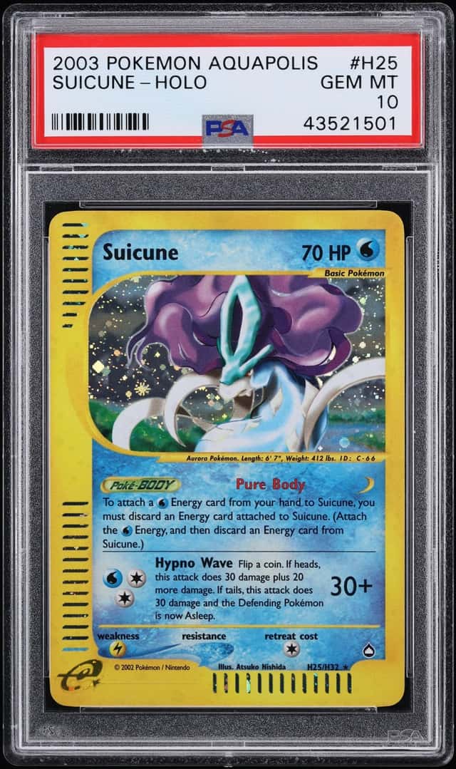 2003 Pokemon Aquapolis Holo Suicune #H25 PSA 10 GEM MINT