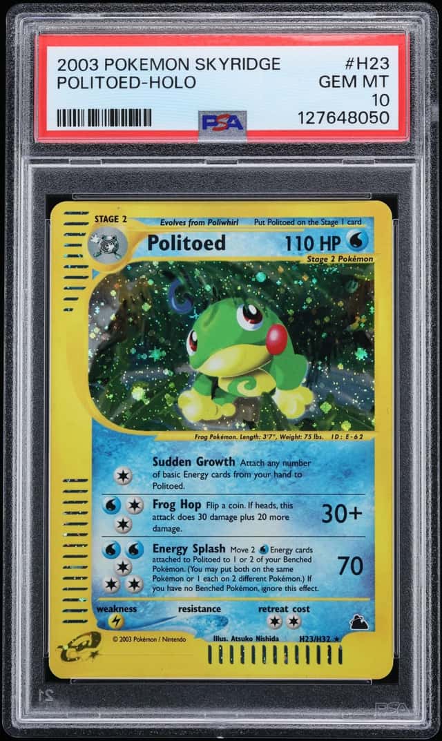 2003 Pokemon Skyridge Holo Politoed #H23 PSA 10 GEM MINT